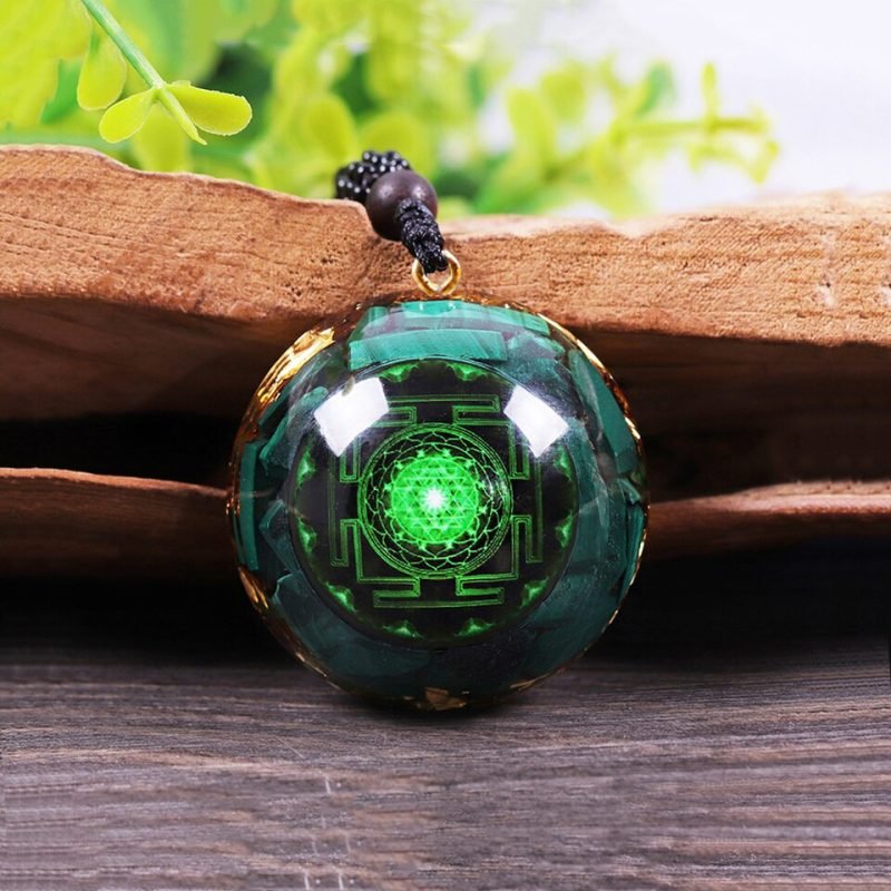 Collier Orgonite de Protection - Malachite - Orgonite Pendentif - Yogazen