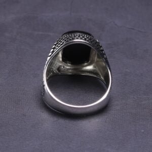Bague Homme - Argent et Onyx Noir - Bague Onyx - Yogazen
