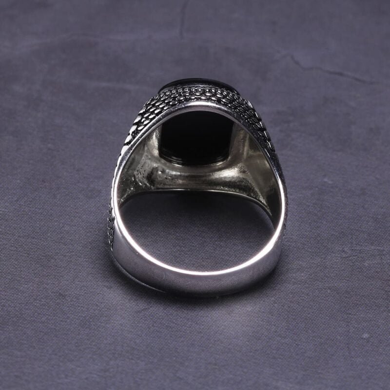 Bague Homme - Argent et Onyx Noir - Bague Onyx - Yogazen