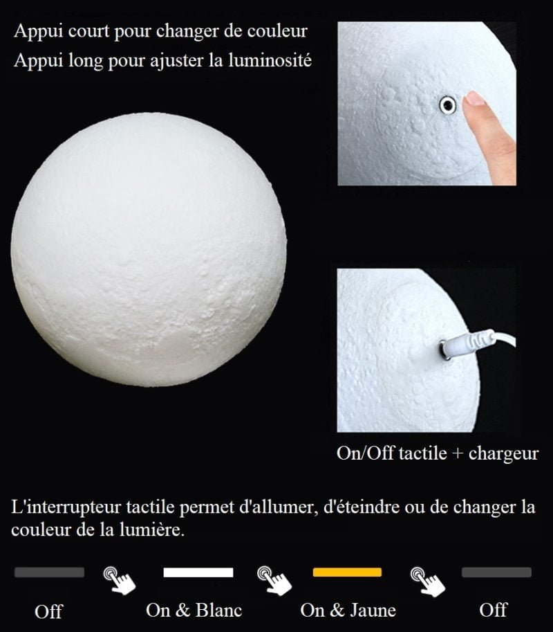 Lampe Lunaire - Rechargeable - Deco Zen - Yogazen