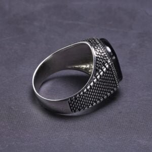 Bague Homme - Argent et Onyx Noir - Bague Onyx - Yogazen