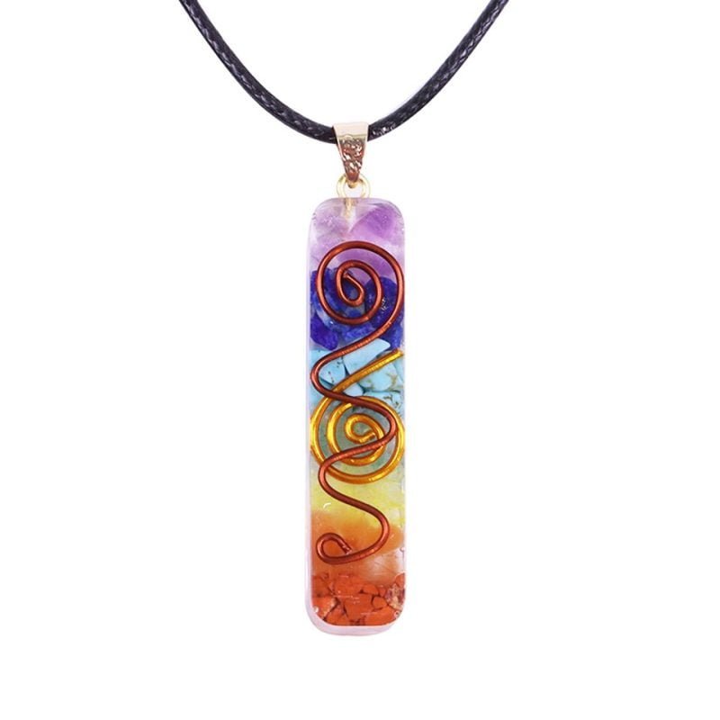 Collier 7 Chakras Orgonite - Orgonite Pendentif - Yogazen