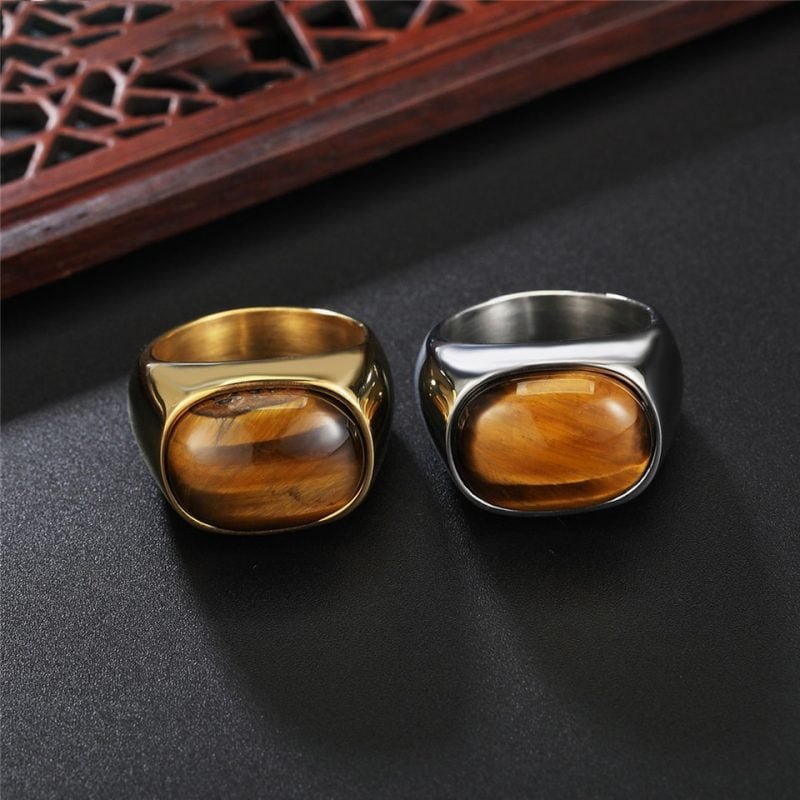 Bague Homme avec Pierre Oeil de Tigre - Bague Oeil de Tigre - Yogazen