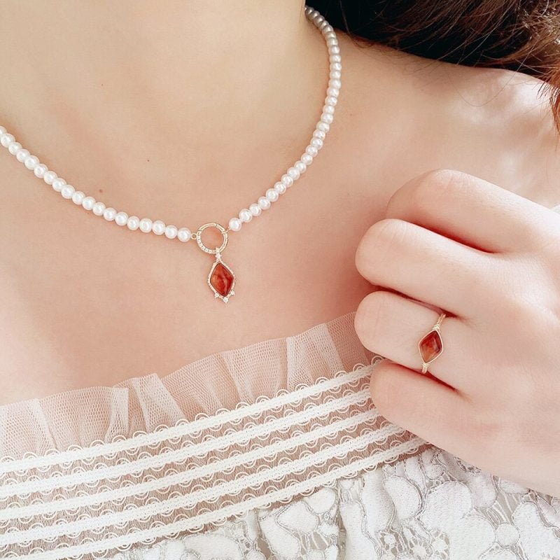 Bague Ambre Vintage - Bague Pierre Naturelle - Yogazen