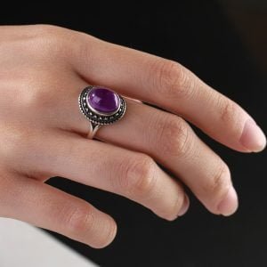 Bague avec Grosse Pierre Améthyste - Bague Améthyste - Yogazen