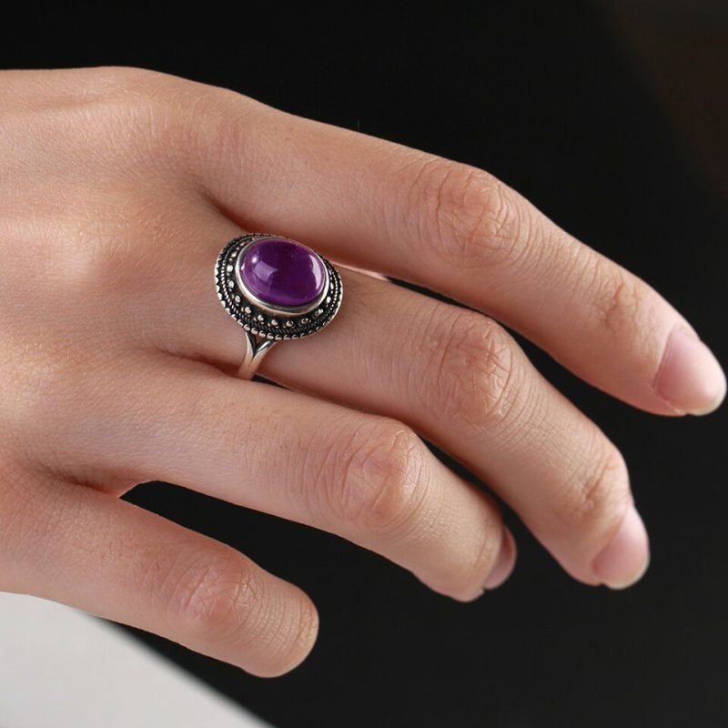 Bague avec Grosse Pierre Améthyste - Bague Améthyste - Yogazen