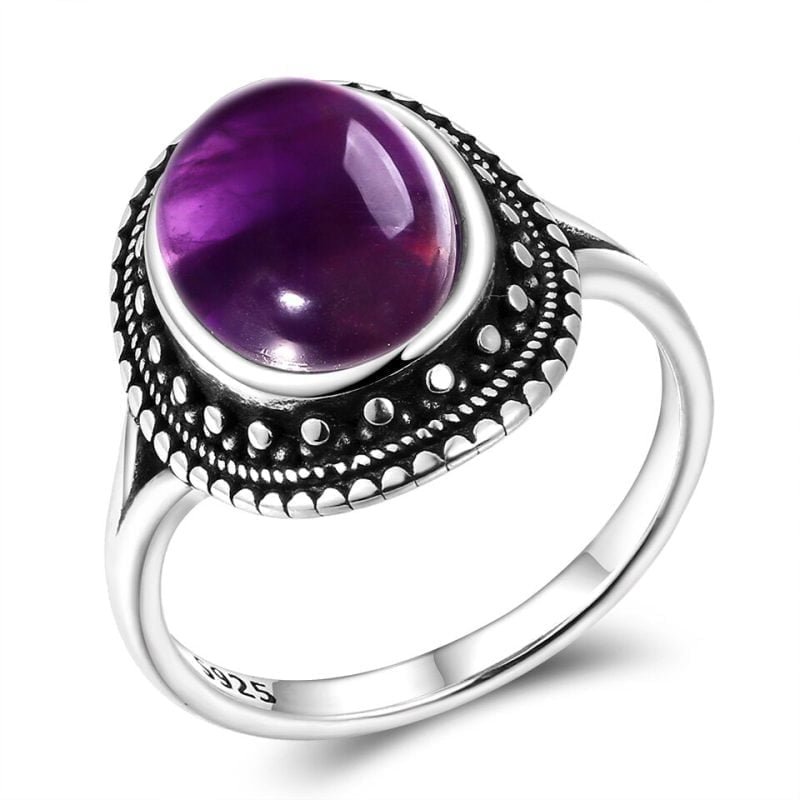 Bague avec Grosse Pierre Améthyste - Bague Améthyste - Yogazen