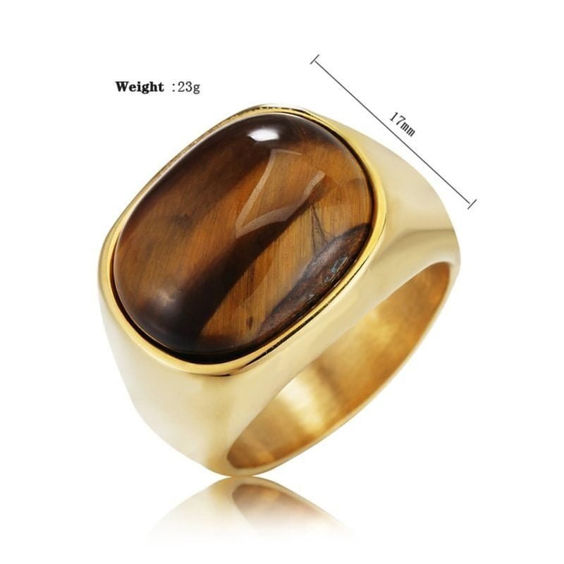 Bague Homme avec Pierre Oeil de Tigre - Bague Oeil de Tigre - Yogazen