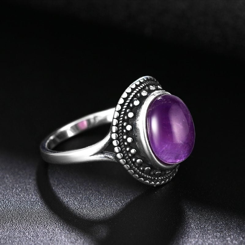 Bague avec Grosse Pierre Améthyste - Bague Améthyste - Yogazen