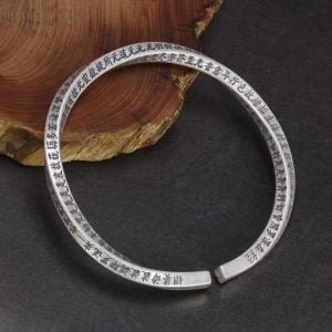 Bracelet Argent avec Mantra - Bracelet Bouddhiste - Yogazen
