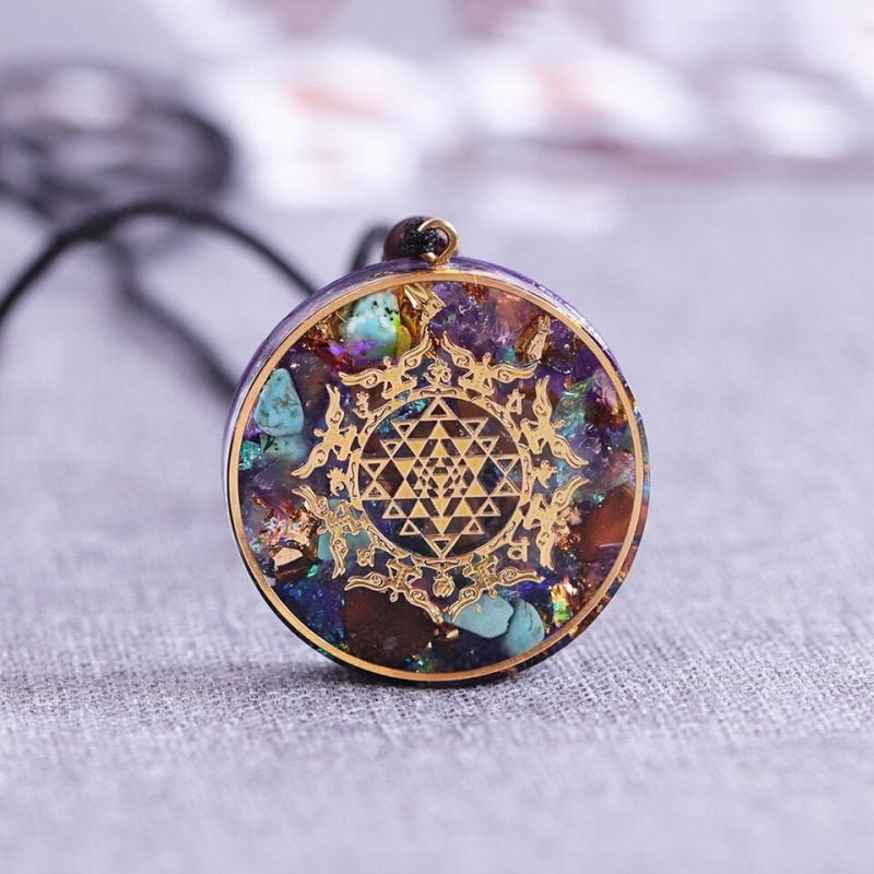 Pendentif Orgonite Sri Yantra - Orgonite Pendentif - Yogazen