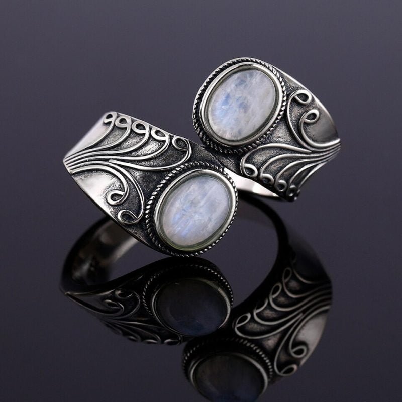Bague Pierre de Lune Double - Bague Pierre de Lune - Yogazen