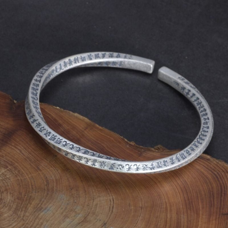 Bracelet Argent avec Mantra - Bracelet Porte Bonheur - Yogazen