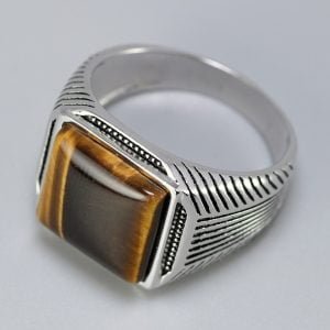 Chevalière Homme Oeil de Tigre - Bague Oeil de Tigre - Yogazen