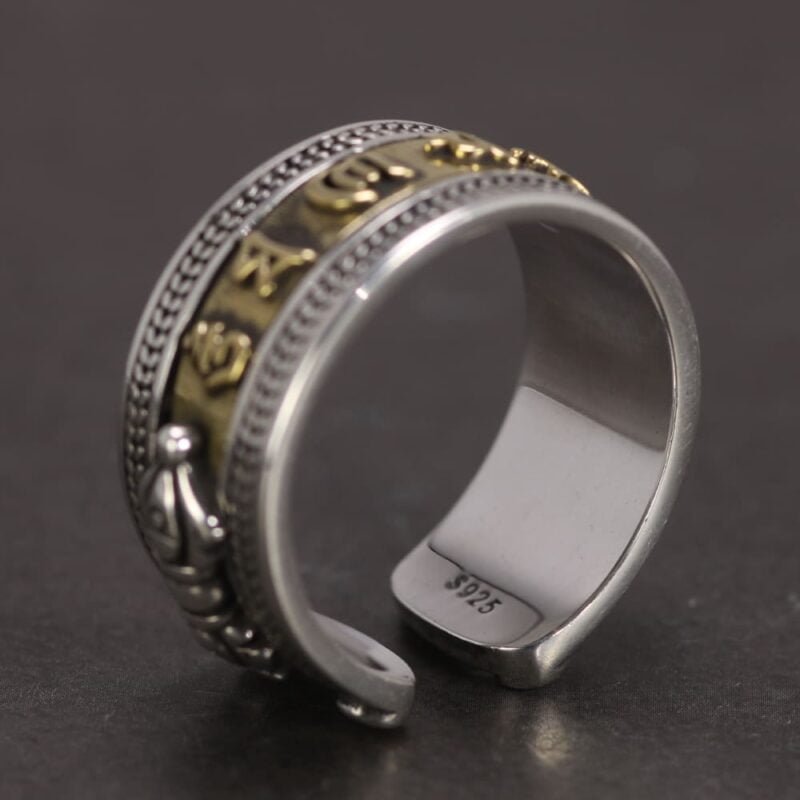 Bague des 6 Mantras Om Mani Padme Hum - Bague Tibétaine - Yogazen