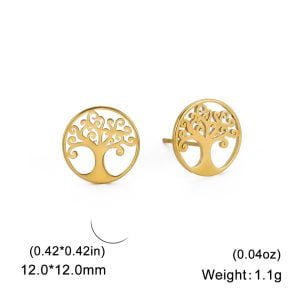 Boucles d'Oreilles Puces Arbre de Vie - Bijoux de Protection - Yogazen