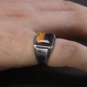 Chevalière Homme Oeil de Tigre - Bague Oeil de Tigre - Yogazen