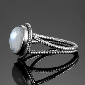 Bague en Pierre de Lune - 10mm - Bague Pierre de Lune - Yogazen