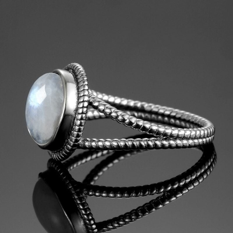 Bague en Pierre de Lune - 10mm - Bague Pierre de Lune - Yogazen