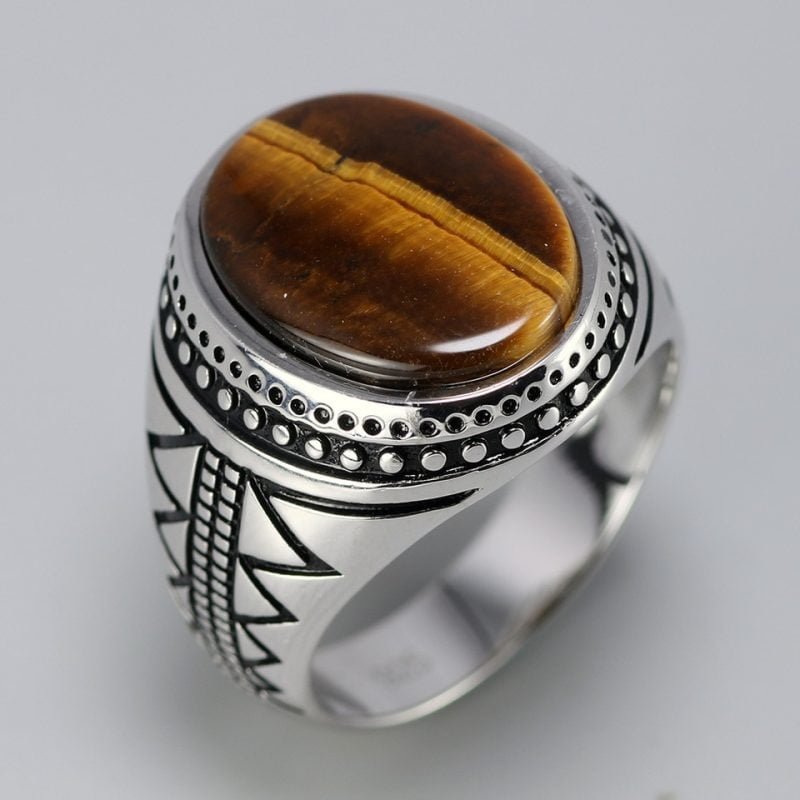 Bague Oeil de Tigre Homme - Bague Oeil de Tigre - Yogazen