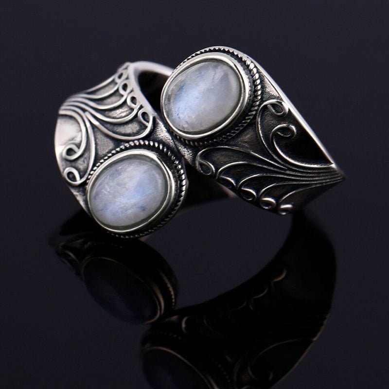 Bague Pierre de Lune Double - Bague Pierre de Lune - Yogazen
