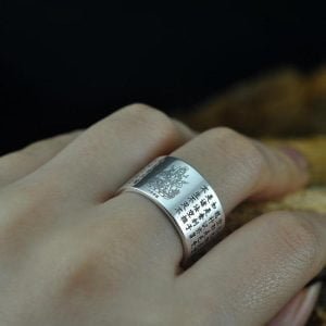 Anneau bouddhiste - Sutra du coeur - Bague Tibétaine - Yogazen