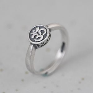 Bague Bouddhiste Aum en Argent 925 - Bague Tibétaine - Yogazen