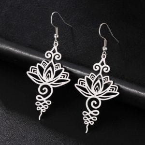 Boucles d'Oreilles Lotus Unalome - Bijoux de Protection - Yogazen