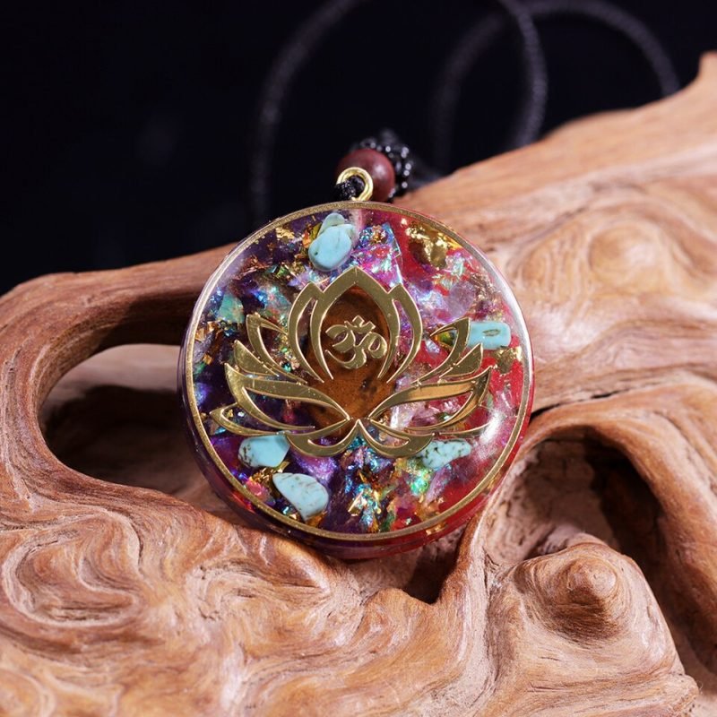 Pendentif Orgonite - Fleur de Lotus - Orgonite Pendentif - Yogazen