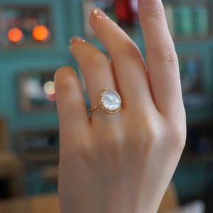 Bague Quartz Blanc - Plaqué Or - Bague Pierre Naturelle - Yogazen