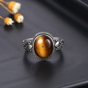 Bague avec Oeil de Tigre Ovale - Bague Oeil de Tigre - Yogazen