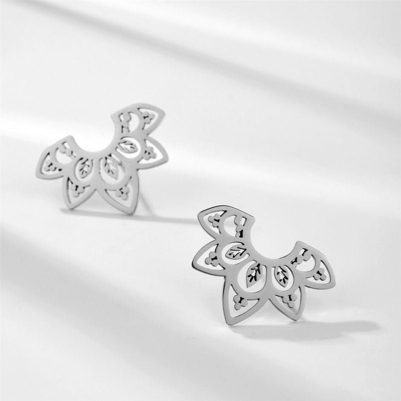 Boucles d'Oreilles Lotus Femme - Boucles d'Oreilles Pierre Naturelle - Yogazen