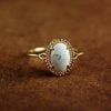 Bague Howlite Blanche - Plaqué Or - Bague Pierre Naturelle - Yogazen