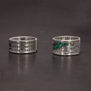 Bague Mantra Fleur de Lotus - Bleu ou Rose - Bague Tibétaine - Yogazen