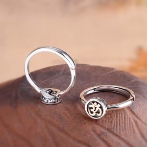 Bague Bouddhiste Aum en Argent 925 - Bague Tibétaine - Yogazen