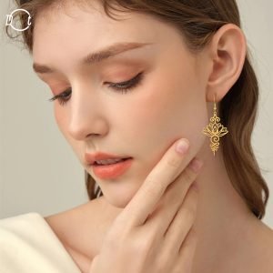 Boucles d'Oreilles Lotus Unalome - Bijoux de Protection - Yogazen