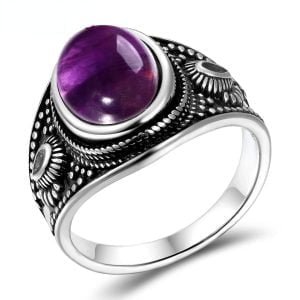Bague Style Rétro Améthyste - Bague Améthyste - Yogazen