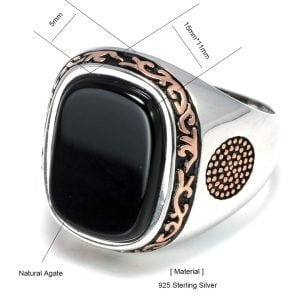 Chevalière Homme Onyx Noir - Bague Onyx - Yogazen