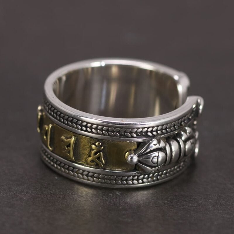 Bague des 6 Mantras Om Mani Padme Hum - Bague Tibétaine - Yogazen