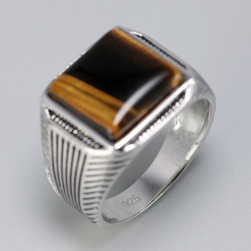 Chevalière Homme Oeil de Tigre - Bague Oeil de Tigre - Yogazen