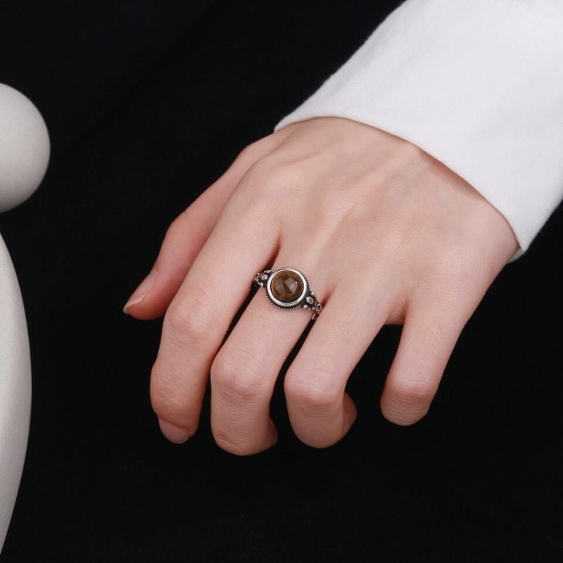 Bague Oeil de Tigre pour Femme - Bague Oeil de Tigre - Yogazen