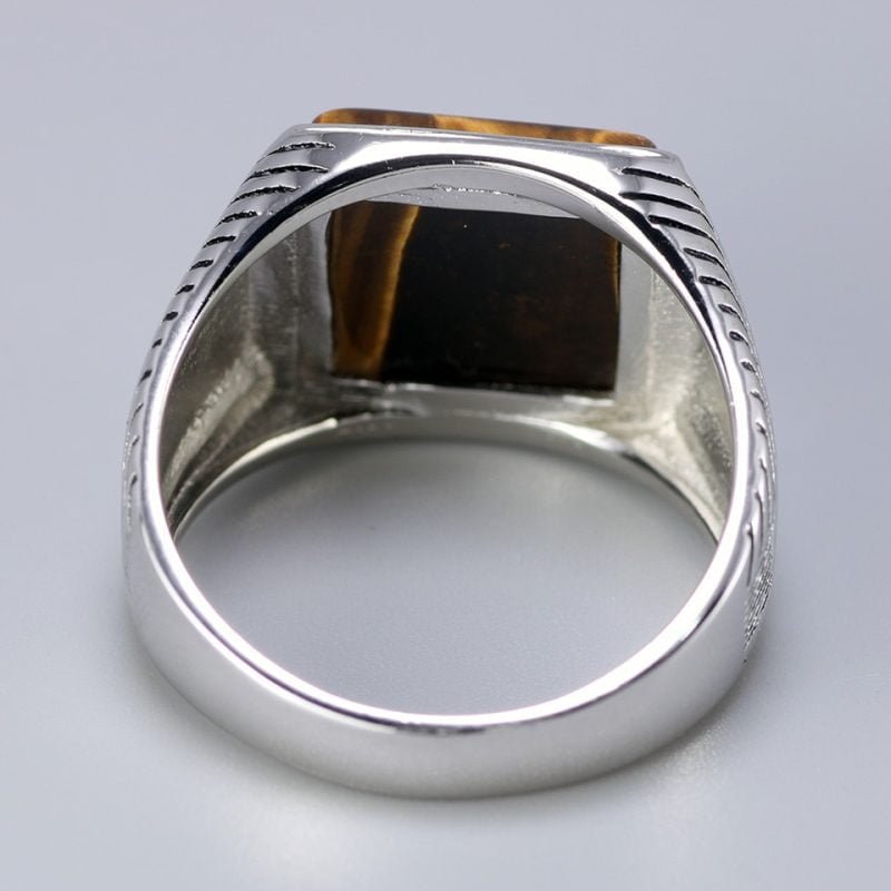 Chevalière Homme Oeil de Tigre - Bague Oeil de Tigre - Yogazen