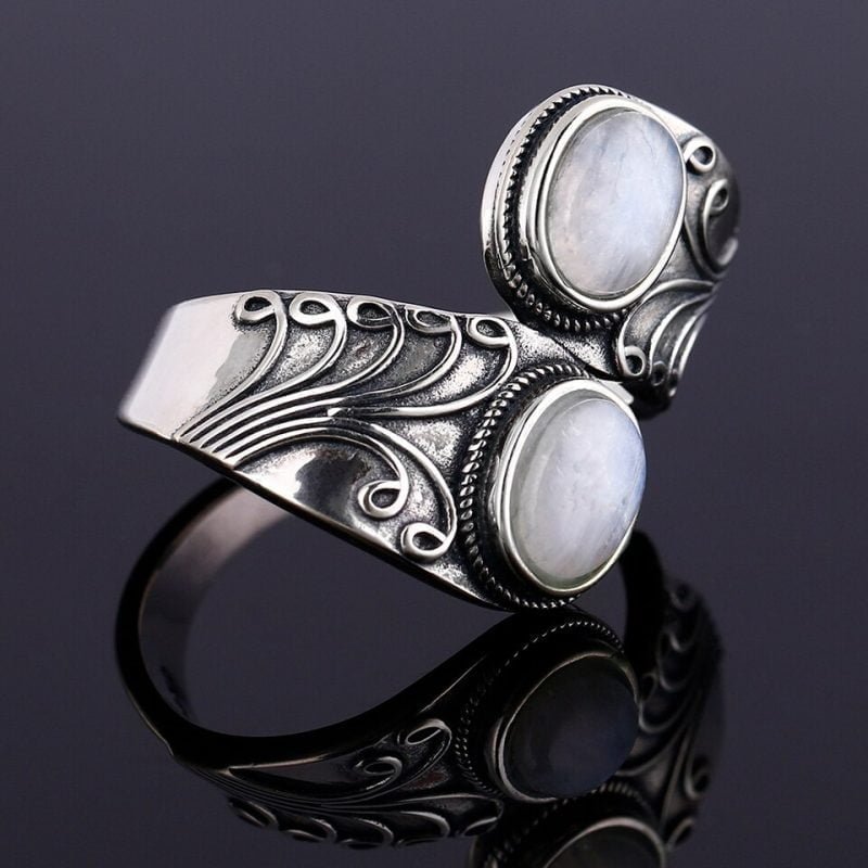 Bague Pierre de Lune Double - Bague Pierre de Lune - Yogazen