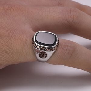 Chevalière Homme Onyx Noir - Bague Onyx - Yogazen