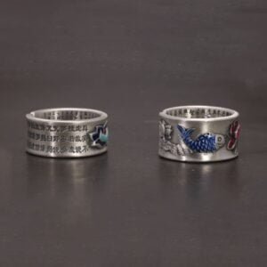 Bague Mantra Fleur de Lotus - Bleu ou Rose - Bague Tibétaine - Yogazen