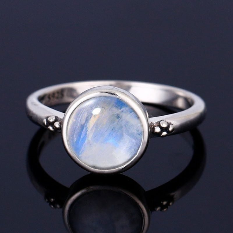 Bague Pierre de Lune Bleue - Bague Pierre de Lune - Yogazen