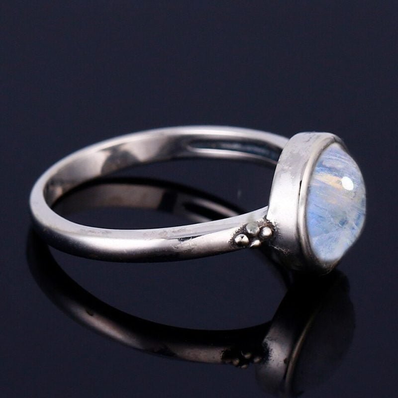 Bague Pierre de Lune Bleue - Bague Pierre de Lune - Yogazen
