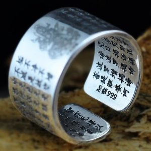 Anneau bouddhiste - Sutra du coeur - Bague Tibétaine - Yogazen