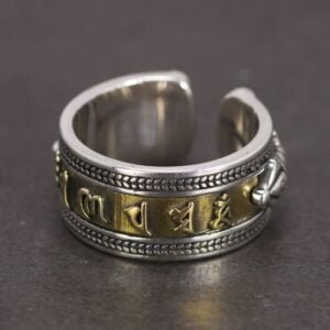 Bague des 6 Mantras Om Mani Padme Hum - Bague Tibétaine - Yogazen