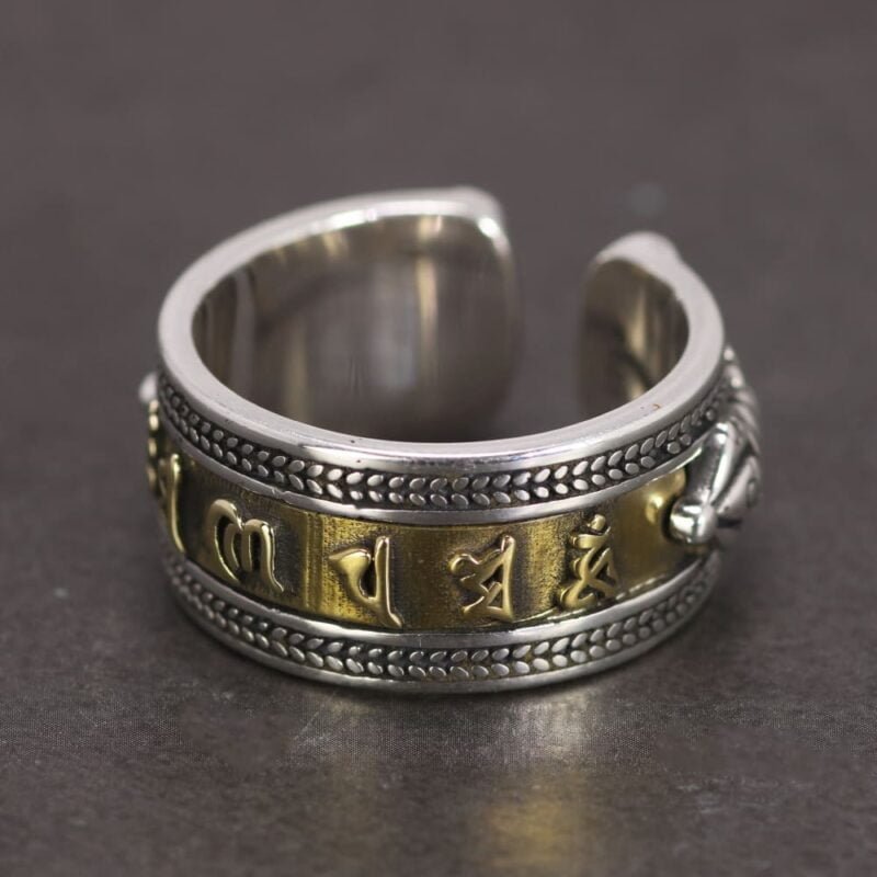 Bague des 6 Mantras Om Mani Padme Hum - Bague Tibétaine - Yogazen